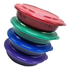 Tupperware Preludio Sheerly Elegant Bowls 1 1/2 Cup Jewel Tone Set of 4 NOS