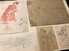 Raoul ARUS 1848-1921 Etude Dessin Fond Atelier Militaire Soldat Guerre 