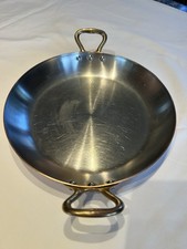 Mauviel 1830 Copper Round Pan With Brass Handles, 7.9-In