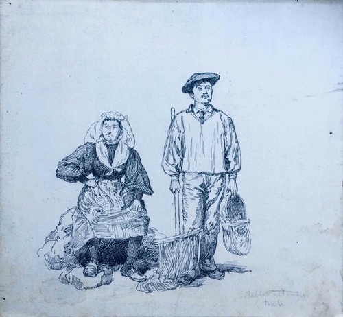 Tableau ancien encre originale