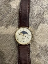 Vintage 1988 Seiko Moon Phase 32mm Quartz Dress Watch 7434-7008-New Battery