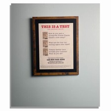 Vintage Original Advertisement Framed Man Cave Decor This Is A Cigar Test