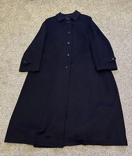 Vintage Glockner Loden Tiroler Wool Trench Coat Long Overcoat Mens Size 42 Navy