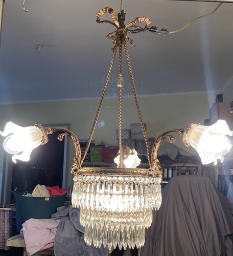 Lustre pampilles cristal - lustre,