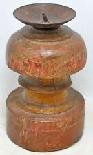 Ancien en Bois ' Paga ' Bâton Bougeoir Original Ancien Main