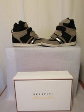 baskets compensées SEFARINI daim noir/taupe 39