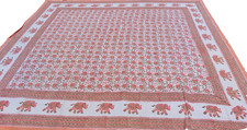 Couvre-lit indien éléphant floral King Fait main Inde Coton Multicolore Asie A