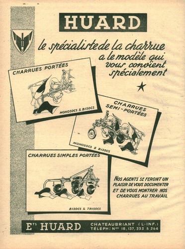 Publicité ancienne charrue - ancienne,