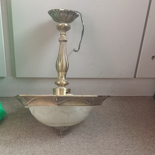 Plafonnier métal doré - , et