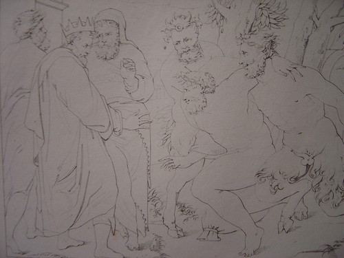 Gravure silène mené par - silène, 2