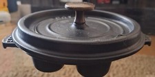 5.5-inch, Escargot Dish with six holes, black matte with lid