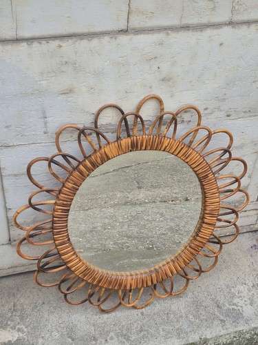 Miroir fleur soleil ancien - miroir,