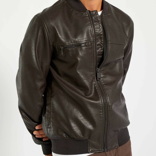 Veste simili cuir - veste, marron