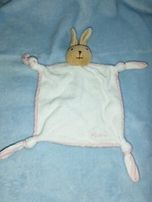 Doudou Lapin Plat Blanc