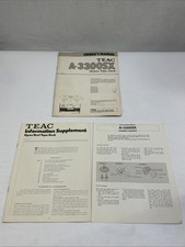 Teac A-3300SX Reel to Reel Owners  Manual Original W/ Supplement & Correction