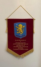 Aston Villa v Club Brugge KV Champions League Round Of 16 2025 Fanion Pennant.