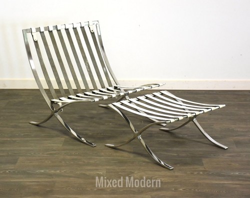 Chrome barcelona lounge chair - lounge,