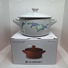 Le Creuset Stoneware Lotus Flower Koi Fish Mini Rd Cocotte 10cm CK VAPEUR 8oz