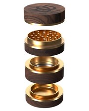 Wooden Grinder - 4 Piece - For Herbs Spices & Herbs with Compartment to...