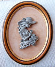 CADRE Ovale TABLEAU en ETAIN