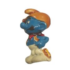 Vintage Sepp Signed Cowboy Smurf Blue Figure Pin Enamel On Metal