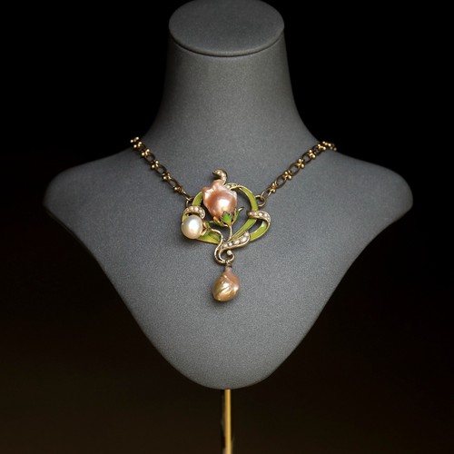 Collier art nouveau - collier, feuille