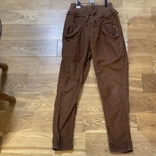 USED BROWN SAROUEL PANTS WITH BUTTONS ACCEPTABLE