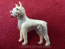 Broche "Boxer Chien" doré N°