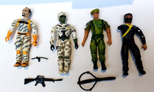LOT 4 VINTAGE MILITARY ADVENTURE LANARD FIGURES WITH WEAPONS FIGURE TOY SOLDIER