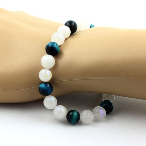 Bracelet perles pierre - pierre, lune