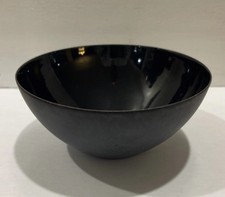 Krenit 4 7/8” Black Enamel Bowl - Vintage MCM Danish Herbert Krenchel Unmarked