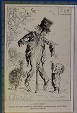 COURBET vu par Alfred Darjou epouvantail   caricature document cutout