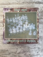 jeux d'échec, badgamone et dames en verre - 19x19 cm 