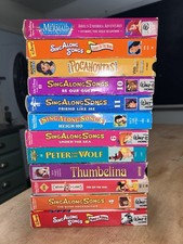 Disney Sing Along Songs: Snow White, Pocahontas, & Little Mermaid VHS Tape Lot