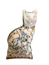 Chat décoratif en céramique