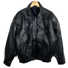Blouson En Cuir Bombers Noir