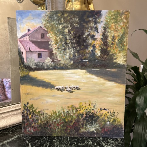 Tableau huile sur panneau - tableau,