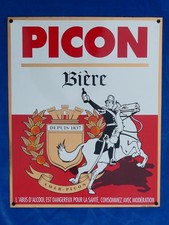 SUPERBE RARE TOP ! PLAQUE EMAILLEE ANCIENNE Old enamel plate - JMB - PICON BIERE