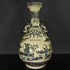 Chinese Antique Blue and White Porcelain vase Ming Dynasty TIANSHUN-Marked