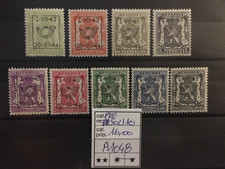 belgique 1943/1944 cob pre502 à pre510 neuf sans charnière