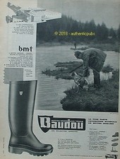 BAUDOU ADVERTISING BRODEQUIN BOOTS TENNIS CHIEN HUNTING HUNTER 1960 AD PUB