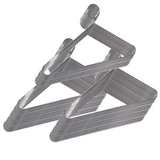 50x Cintre en acier 6 mm avec barre pour pantalon, stable et anti-vol, chromé