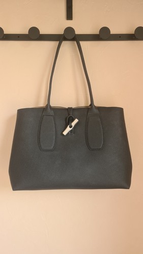 Sac cabas longchamp cuir noir - cabas,