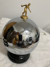 Vintage Chrome MCM Bowling Trophy Bar Cocktail Set w/Shot Glasses Fantastic Set!
