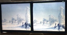 6 AUTOCHROMES Paysage de Neige