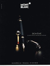 ADVERTISING 114 2001 MONT WHITE Fountain Pen Collection BOHEMIAN