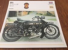 Carte moto BSA 557 4,5 HP side car 1914 collection Atlas motorcycle UK