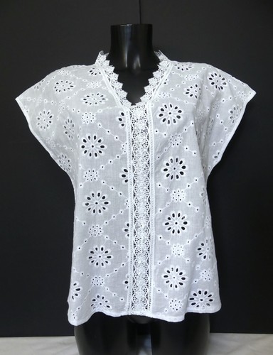 Blouse blanche broderie - blouse,