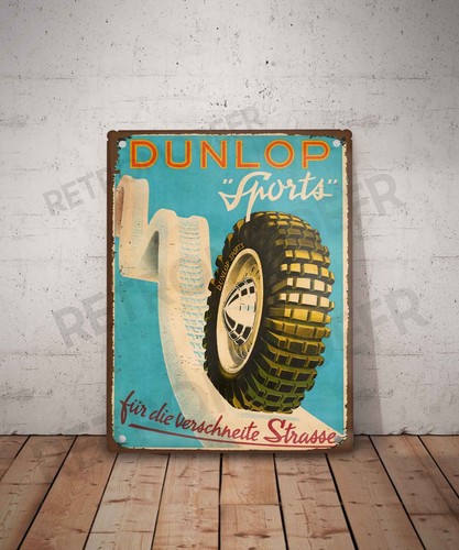 Plaque métal vintage dunlop - plaque,