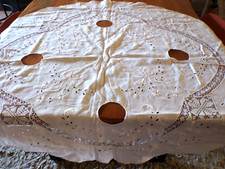 Linge ancien Nappe lin  avec